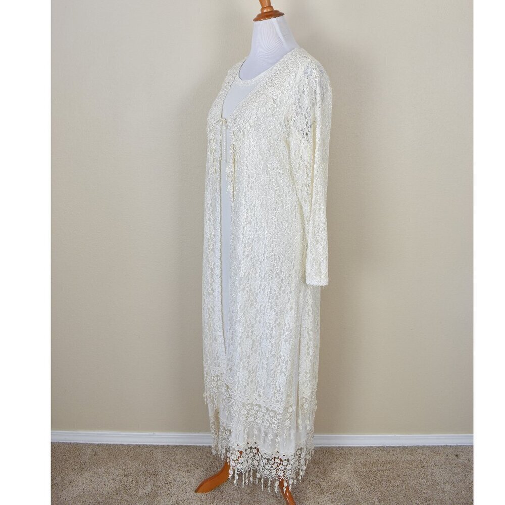 Vintage Magnet Art Lynn Yang Gauze Lace Dress and Jacket - M - Picture 3 of 14
